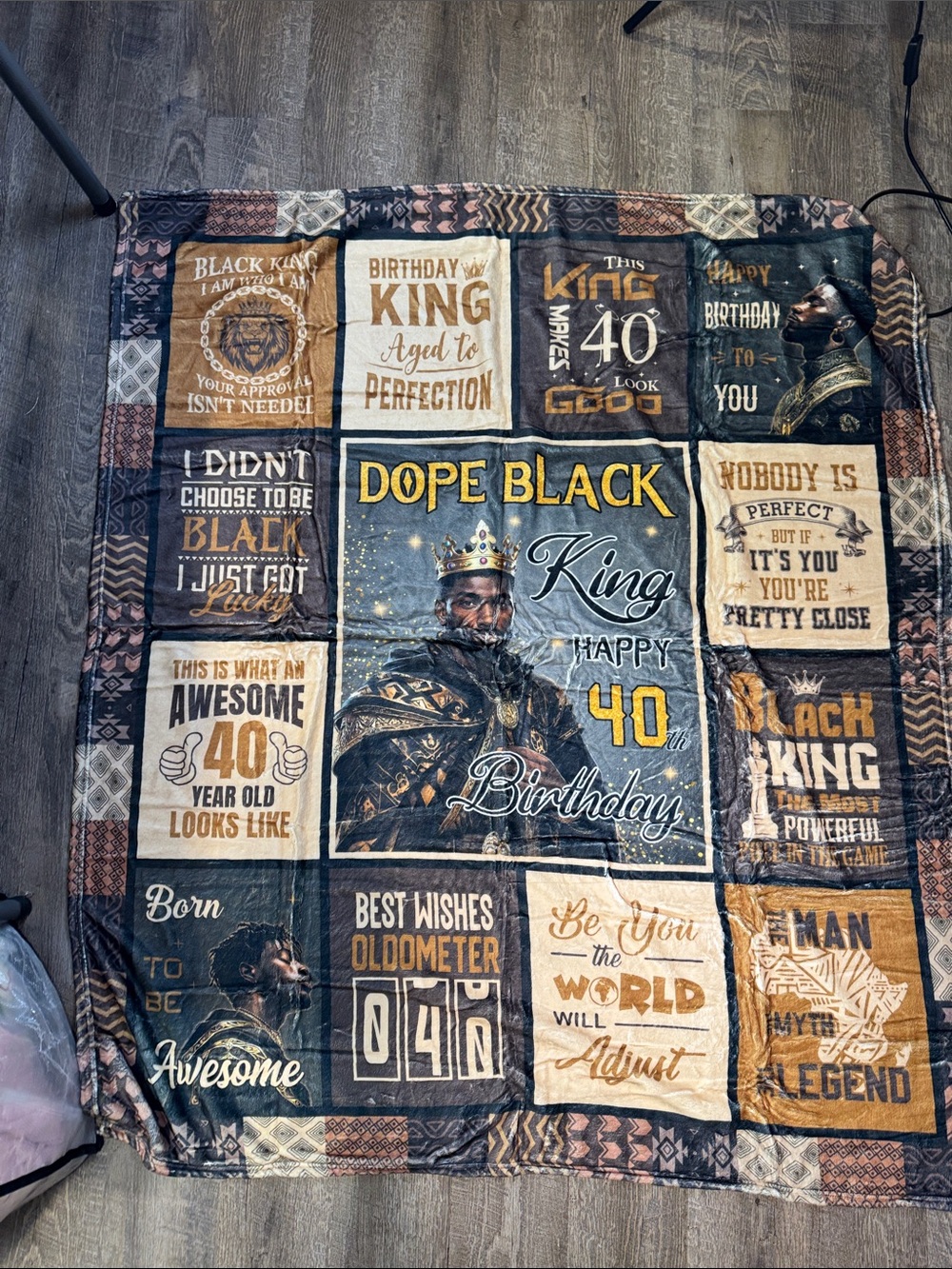 New 50x60 Dope Black King 40th Birthday Throw Blanket